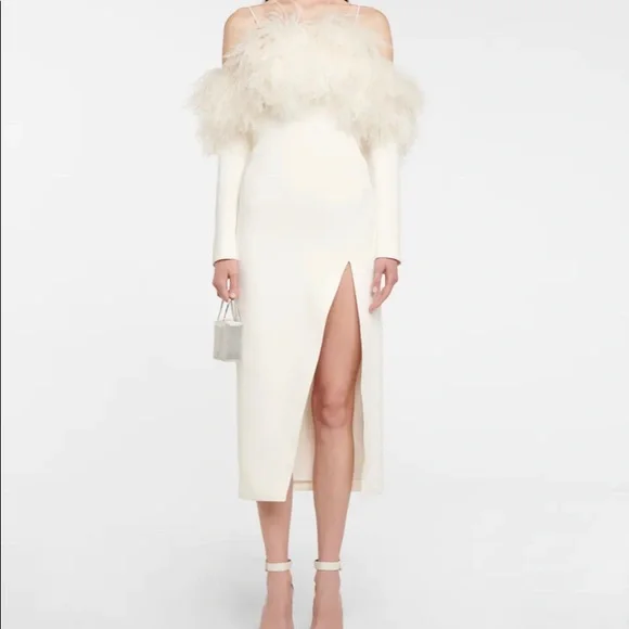 David Koma Dresses David Koma Feather Top Long Sleeve Midi